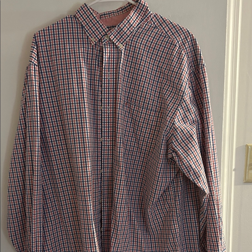 Izod Men's Plaid Shirt - Blue and Red